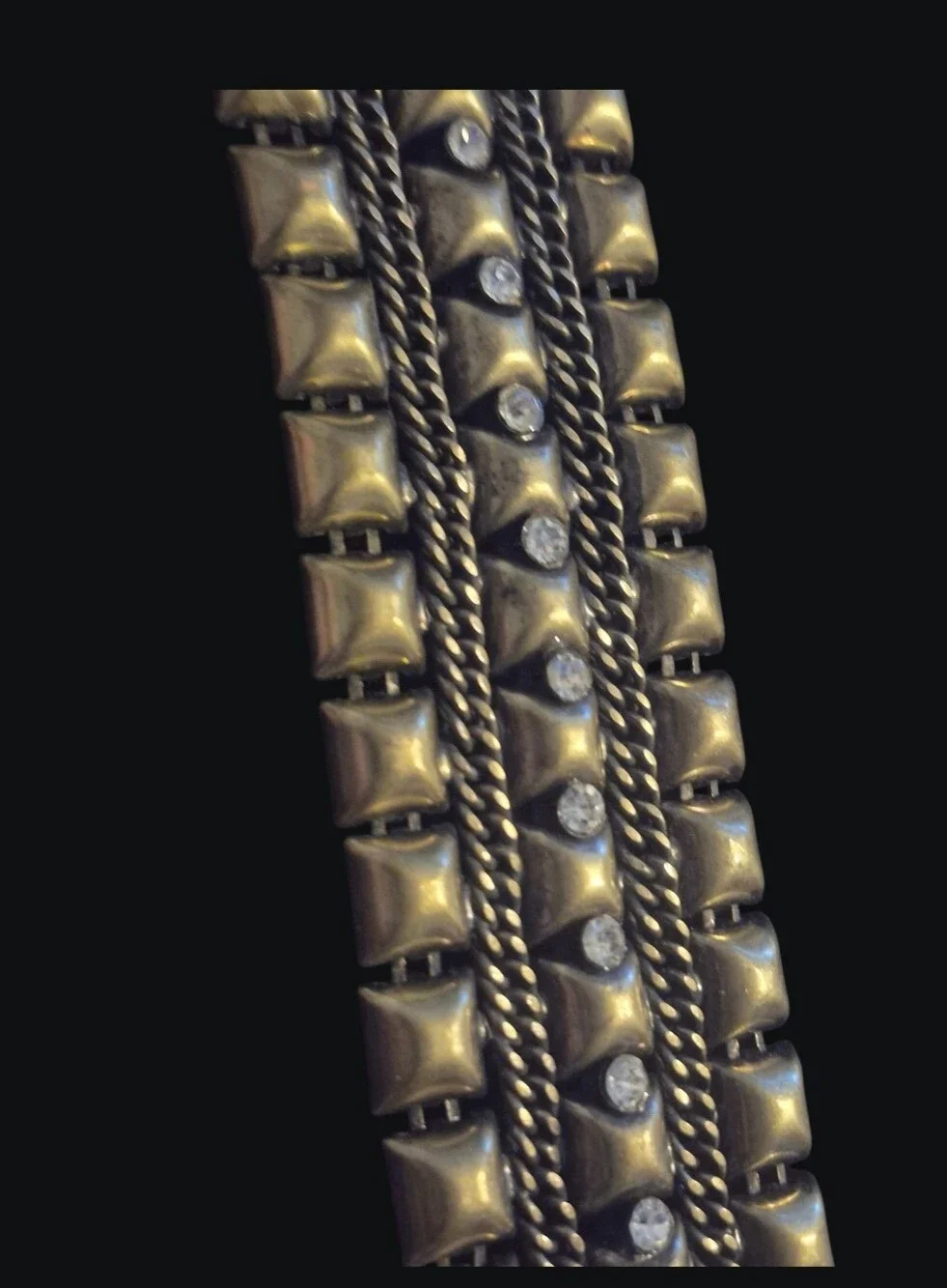 Gold-Tone Stud & Rope Detail Women's Bracelet - Elegant Gold Accent